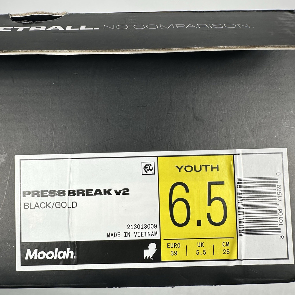 Moolah Press Break V2 Basketball Sneakers Youth Shoes 6.5 White/black/gold - Picture 7 of 7